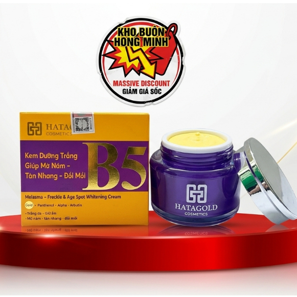 Kem B5 Hatagold Dưỡng Trắng Da Cấp Tốc Đánh Bay Nám Sạm, Tàn Nhang, Đồi Mồi 10g (Vàng)