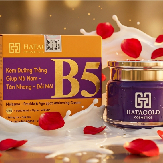 Kem B5 Hatagold Dưỡng Trắng Da Cấp Tốc Đánh Bay Nám Sạm, Tàn Nhang, Đồi Mồi 10g (Vàng)