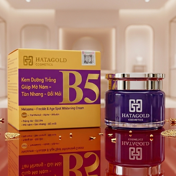 Kem B5 Hatagold Dưỡng Trắng Da Cấp Tốc Đánh Bay Nám Sạm, Tàn Nhang, Đồi Mồi 10g (Vàng)