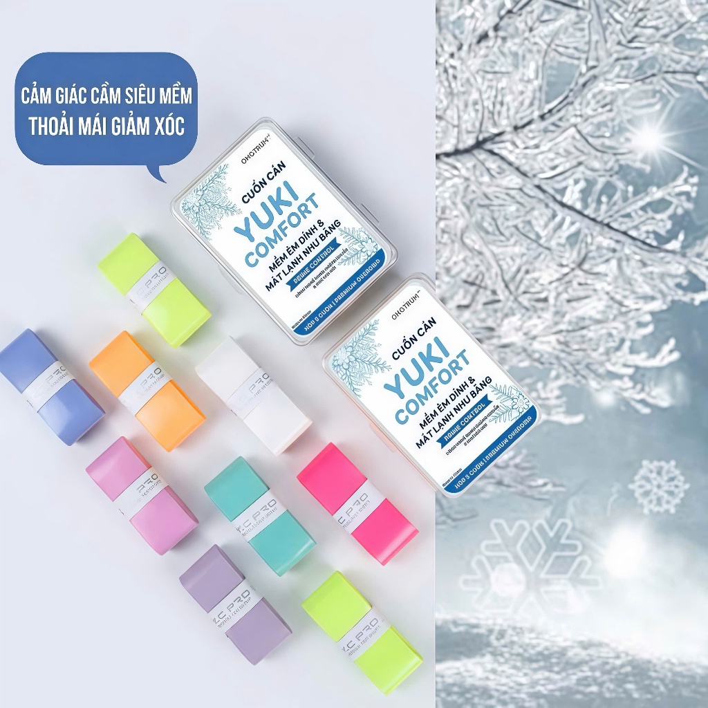 Cuốn Cán YUKI COMFORT cao cấp Chất Liệu Mềm Êm Dính Siêu Thấm Hút Công Nghệ Nano Kháng Khuẩn Khử Hôi