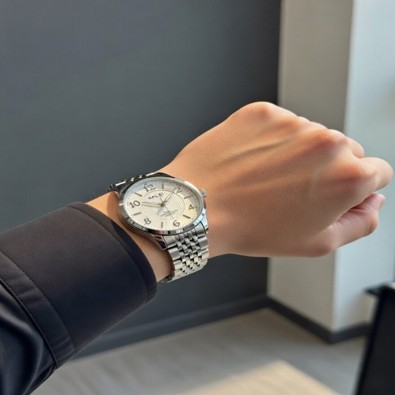 Đồng Hồ Nữ Đẹp Halei HL484 Dây Thép Không Gỉ Máy Nhật Chống Nước 3ATM Sang Trọng Pin Dự Phòng