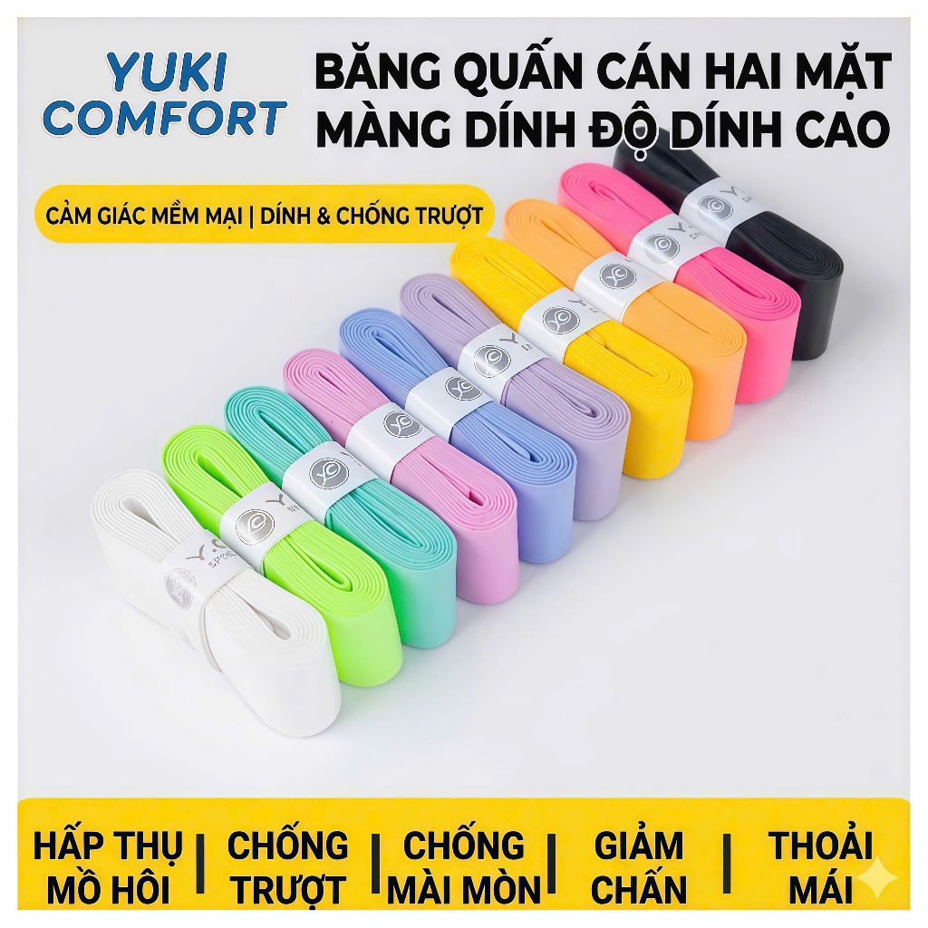 Cuốn Cán YUKI COMFORT cao cấp Chất Liệu Mềm Êm Dính Siêu Thấm Hút Công Nghệ Nano Kháng Khuẩn Khử Hôi