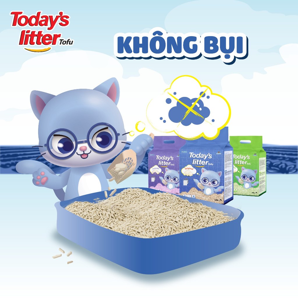 [HỎA TỐC THÙNG 6 GÓI 7L] Cát đậu nành, Cát vệ sinh cho mèo hữu cơ cao cấp khử mùi, vón nhanh TODAY'S LITTER TOFU