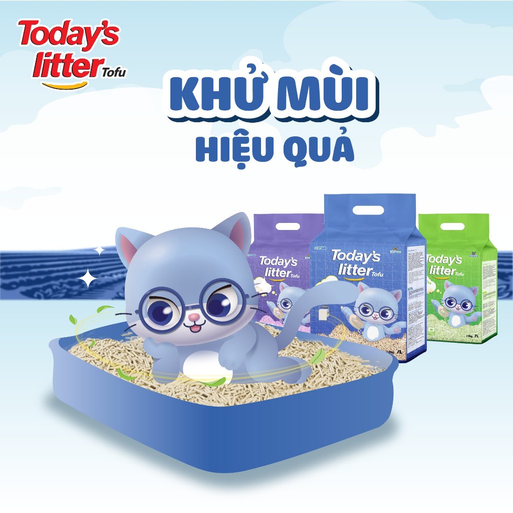 [HỎA TỐC THÙNG 6 GÓI 7L] Cát đậu nành, Cát vệ sinh cho mèo hữu cơ cao cấp khử mùi, vón nhanh TODAY'S LITTER TOFU