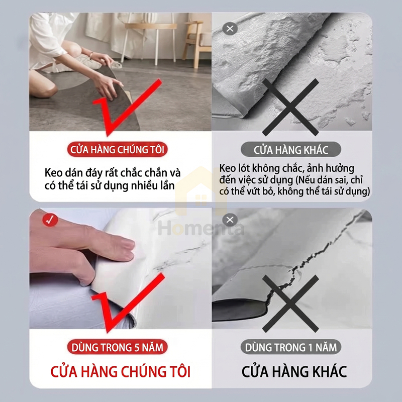 Combo 40 Miếng Sàn Nhựa Tự Dán 3.6m² - Chống Trượt, Ấm Chân, Bền 5 Năm, Kích Thước 30x30cm, Độ Dày 1.5mm