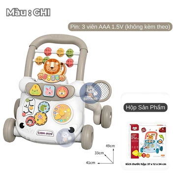 Xe Tập Đi 6IN1 Đa Năng Xe Tập Đi Kết Hợp Xe Chòi Chân, Bàn Âm Nhạc Phát Sáng, Kích thích Tư Duy
