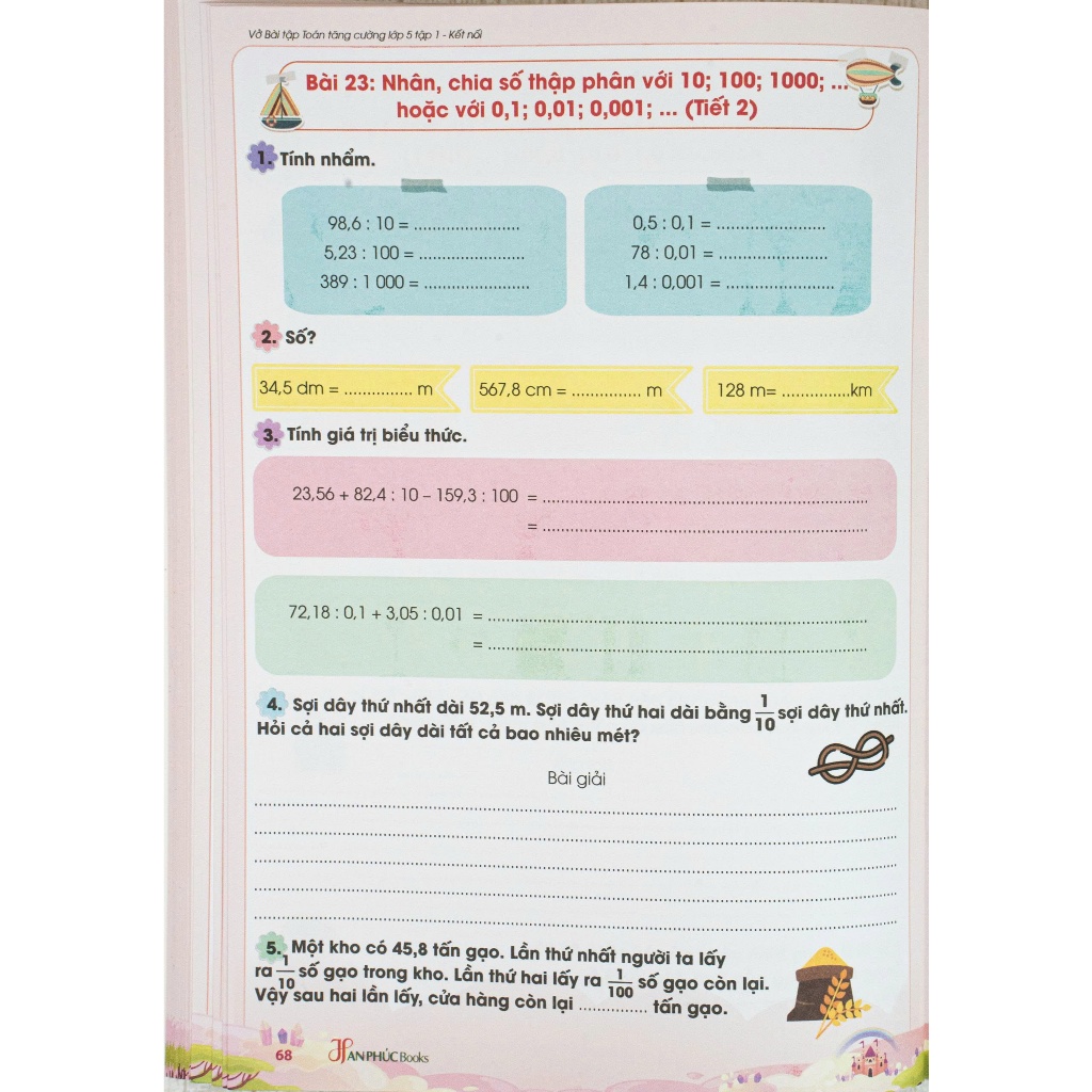 Sách - H An Phúc - Vở Bài tập Toán Tăng Cường lớp 5 tập 1 (Bộ sách kết nối tri thưc)