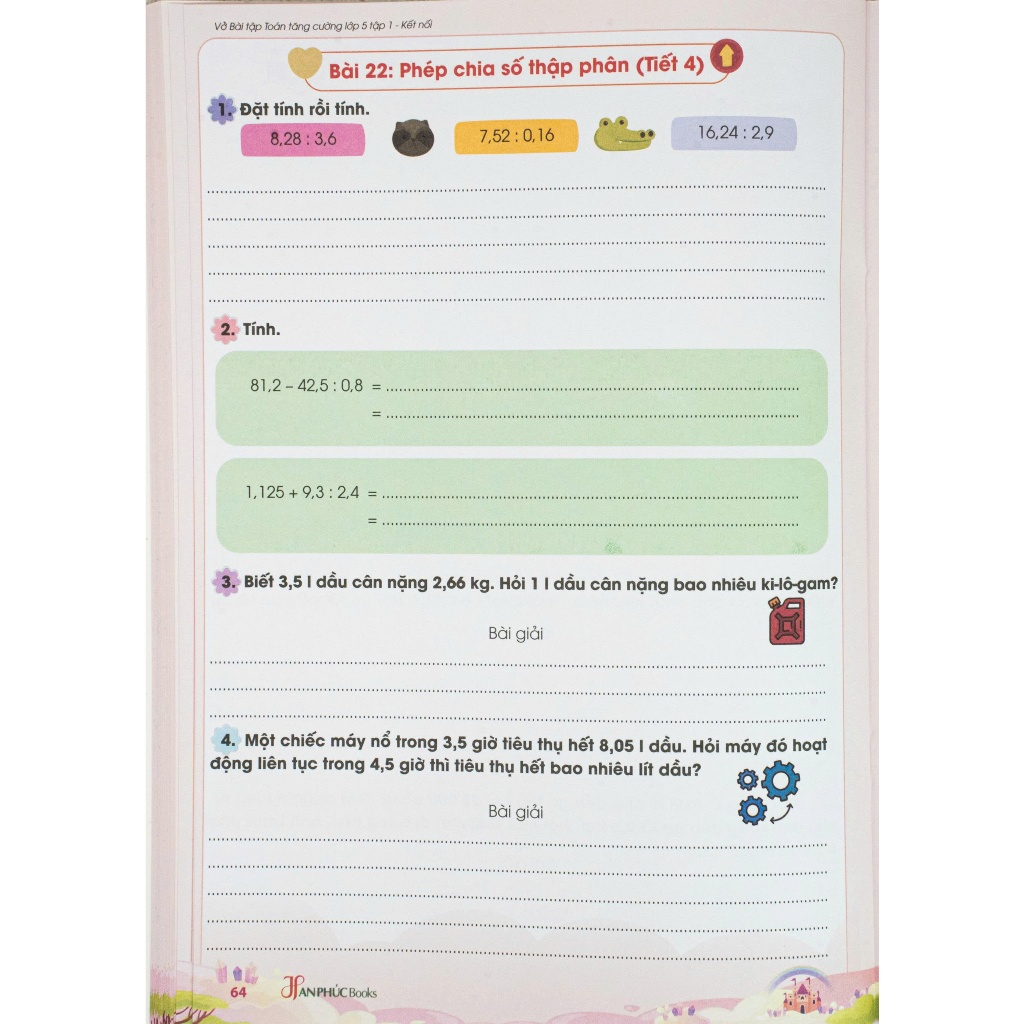 Sách - H An Phúc - Vở Bài tập Toán Tăng Cường lớp 5 tập 1 (Bộ sách kết nối tri thưc)