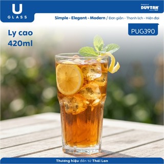 Bộ 6 Ly cốc thủy tinh U Glass 420ml kiểu cao - PUG390, thủy tinh cao cấp