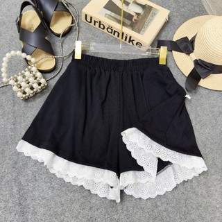Quần đùi bigsize nữ cạp cao lưng thun co giãn chất thun gân mềm mịn phối ren xinh xắn trẻ trung mặc mát 50-95kg Q508