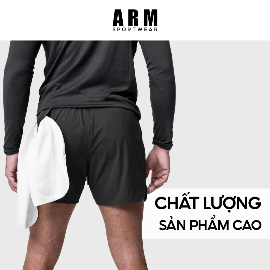 Quần Thể Thao Nam ARM Cạp Chun, Combo 2 Quần Power Short Tập Gym, Chạy Bộ Thoải Mái