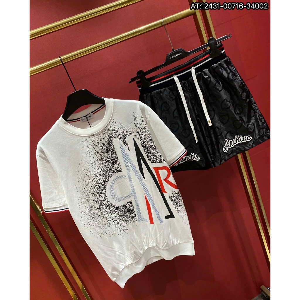 Bộ hè nam họa tiết thêu vân nổi phong cách trẻ trung from chuẩn