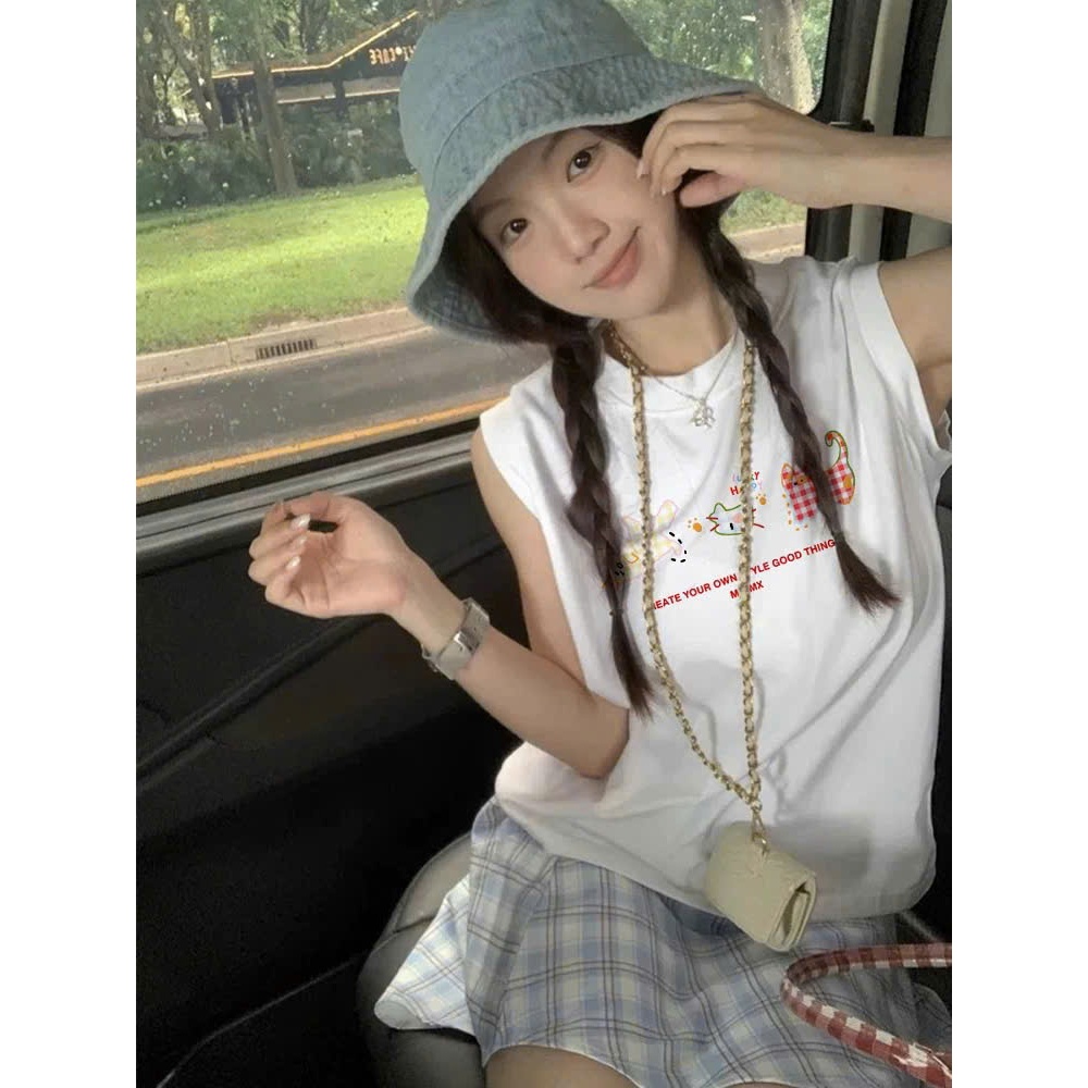 Áo sát nách không tay Trắng in hình cá tính JULY FASHION, Áo sát nách tanktop mặt hè, chất cotton thấm mồ hôi, mát mẻ