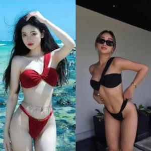 Bikini DTD Lệch Vai -Thời Trang Bãi Biển Hè .