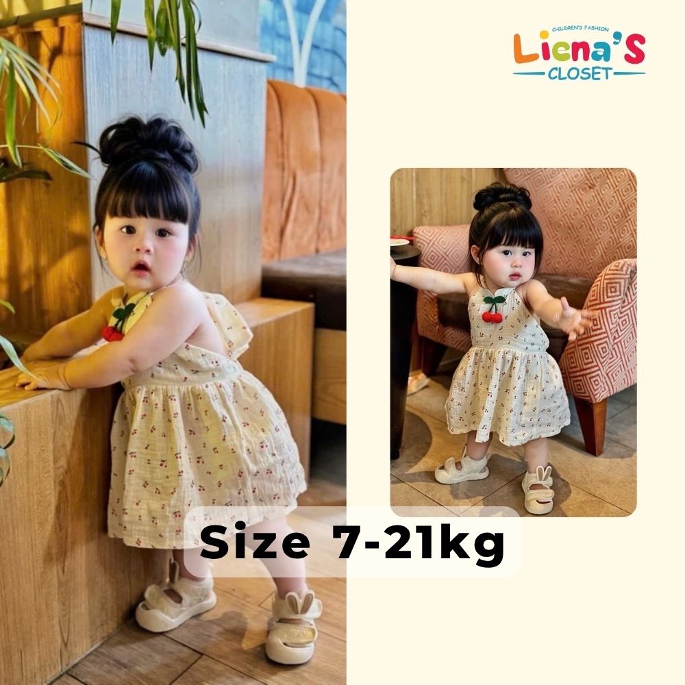 Váy Yếm Xô Hàn Muslin Cao Cấp Cho Bé Gái Nhà Liena'S Closet
