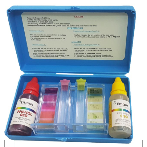 Bộ Test Nước Hồ Bơi Emaux, Bộ Test pH Và Clo 2in1, Bộ Kit Test Nước Bể Bơi - CE029