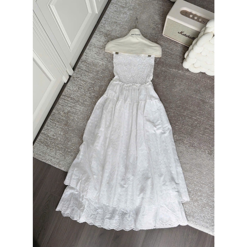 Ruffle Tube Dress (TSW) Váy quây chun viền bèo xoè dài Nữ the.sweaterweather