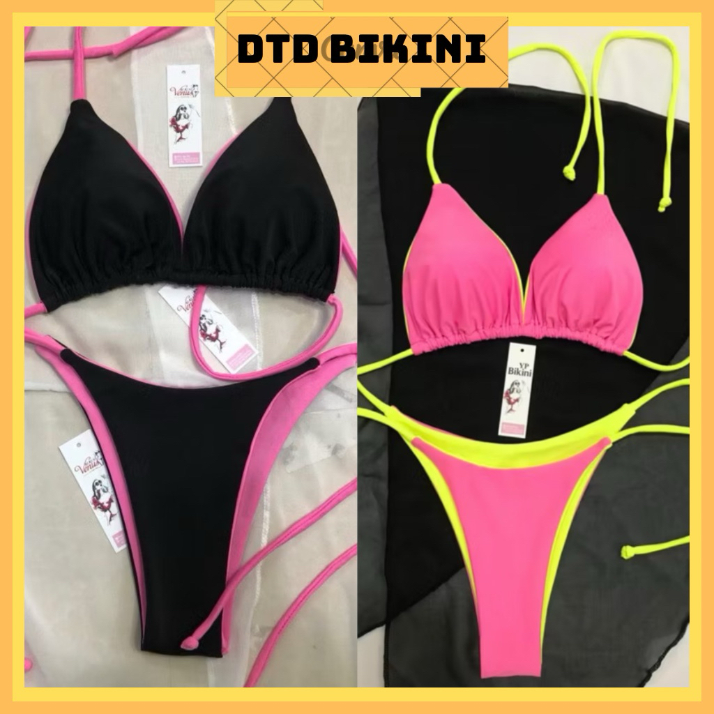 Bikini DTD nữ 2 mảnh phối màu xinh xắn, kiểu dáng sang trọng