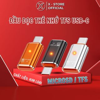 Đầu đọc thẻ nhớ TFs cổng USB C, adapter OTG cho điện thoại, vỏ kim loại, mở rộng bộ nhớ, sao chép ảnh - DDTNZ69