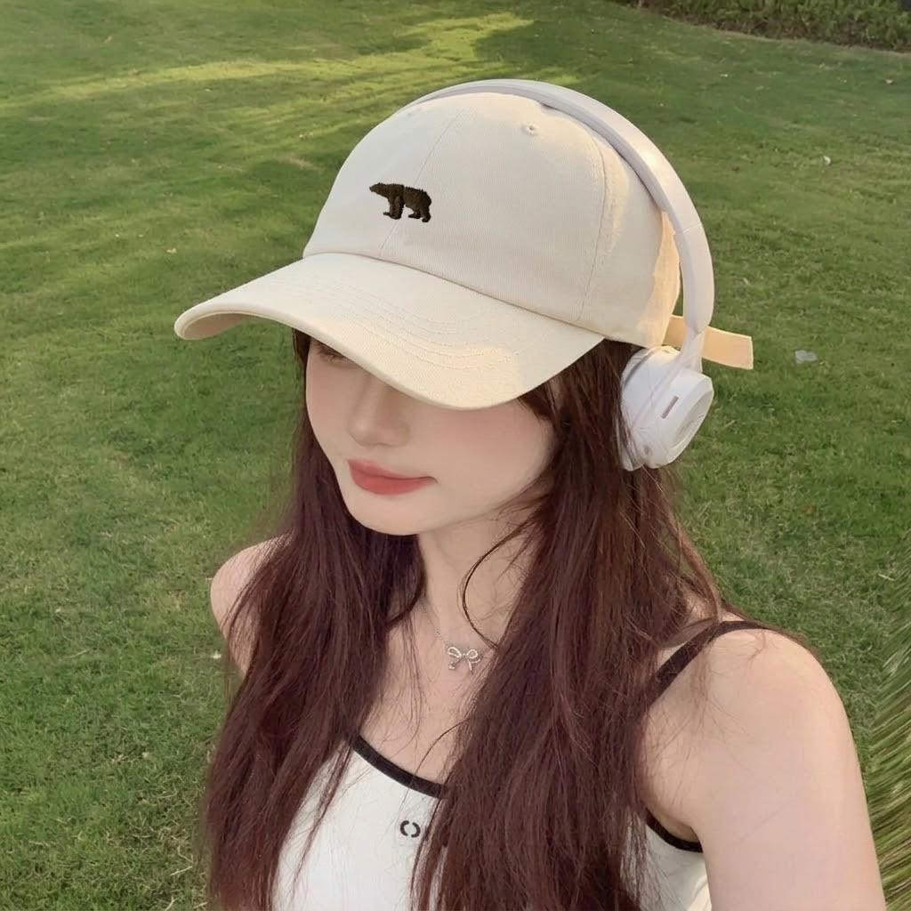 Mũ lưỡi trai LUCIHAT thêu chữ hình gấu thời trang nam nữ, nón lưỡi trai chất vải kaki cao cấp phong cách Hàn Quốc