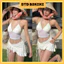 Bikini DTD 2 Mảnh Màu Phối Voan Lưới Kèm Chân Váy Màu Trắng