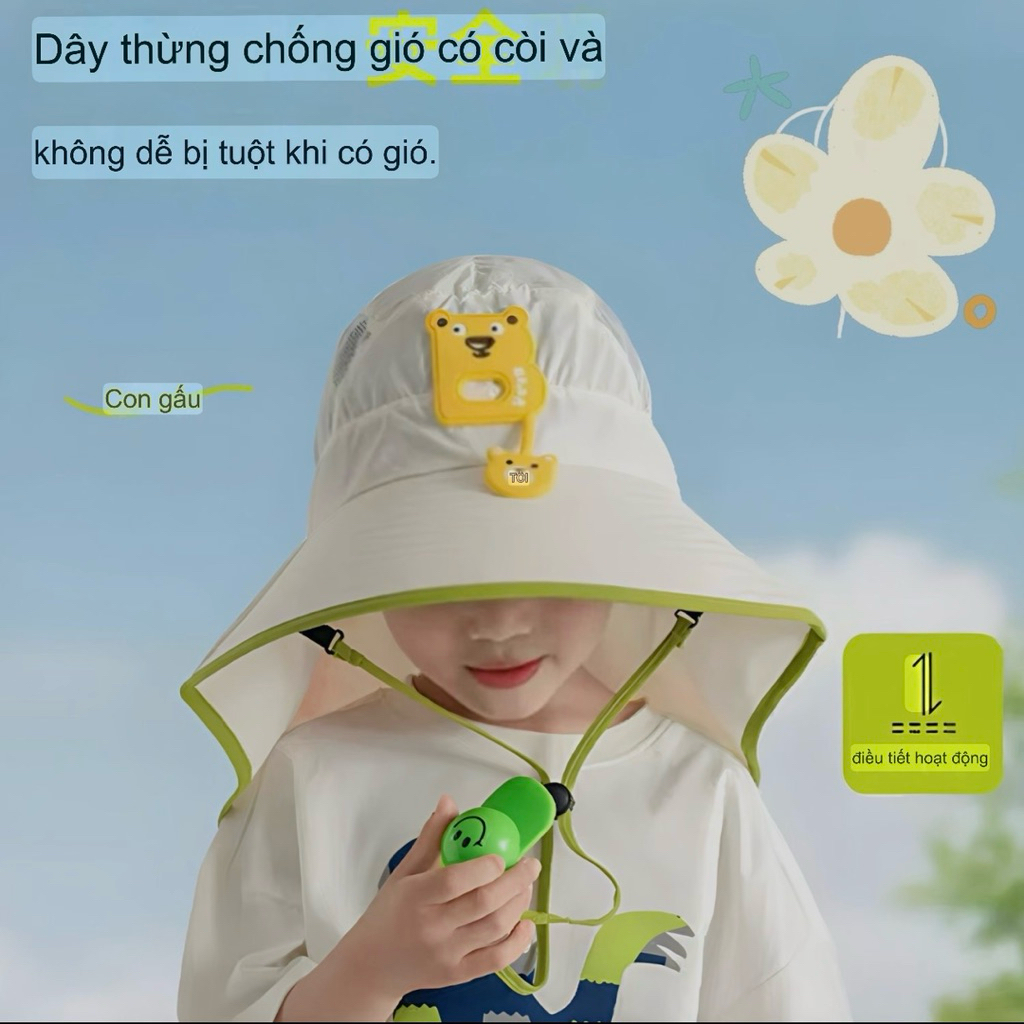 (MỚI -2026)Nón Chống Nắng Cho Bé, Rộng Vành Kèm Còi Bảo Hộ Từ 3-12 Tuổi- Loại đẹp
