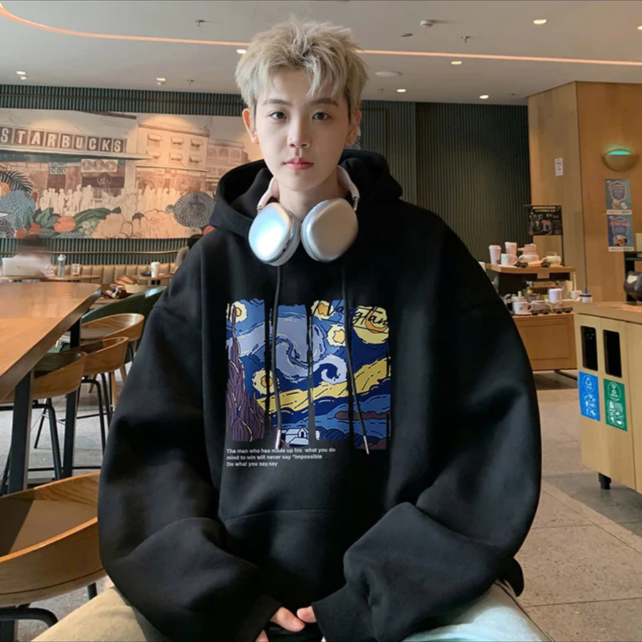 [Peinn] Áo Hoodie thời trang nam nữ hình in Van Gogh cách điệu, chất nỉ bông cao cấp 2 lớp dày dặn ấm áp