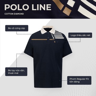 Áo polo nam cao cấp LINE, chất liệu mới CVC Diamond, thanh lịch sang trọng - POLOMANOR