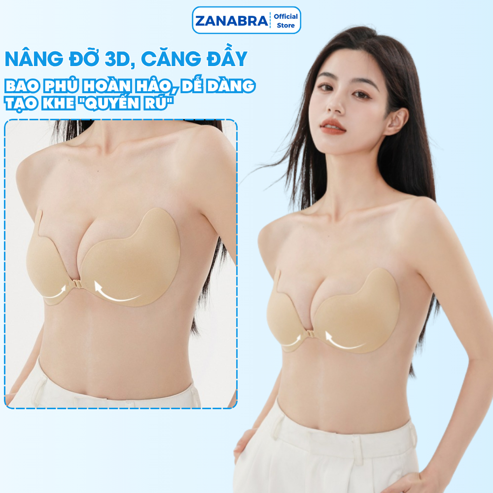 Áo Dán Ngực Mút Mỏng Nhẹ, Miếng Dán Ngực Cài Trước, Miếng Dán Ti ZANABRA D0129