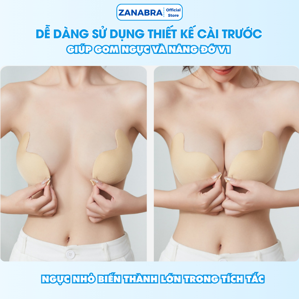 Áo Dán Ngực Mút Mỏng Nhẹ, Miếng Dán Ngực Cài Trước, Miếng Dán Ti ZANABRA D0129