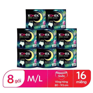 [THÙNG 16 GÓI] Băng Vệ Sinh Quần Kotex Herbal Ban Đêm M-L 2 Miếng/Gói - Lucie's Mom