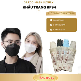 Thùng 300 -100 Cái khẩu trang 4D Kf94 4 Lớp người lớn Dr.eco chính hãng kháng khuẩn chống tia UV