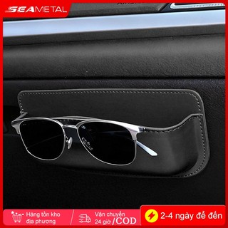 SEAMETAL Hộp Đựng Kính Mắt Xe Ô Tô Dán Keo Đa Năng Chất Liệu Da Bền Mặt Lắp Đặt Dễ Dàng