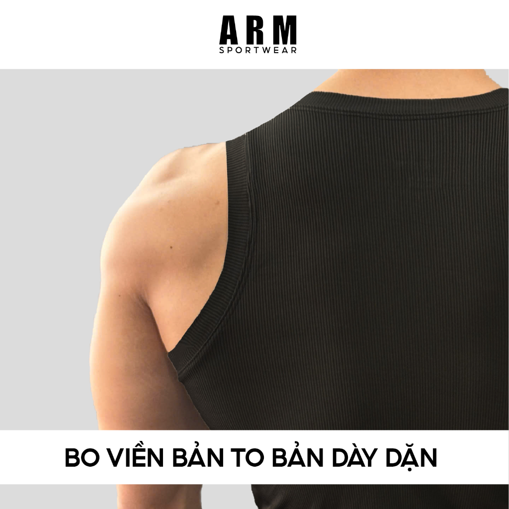 Áo Ba Lỗ Thun Tăm ARM, Áo Thun Thể Thao ôm body tập gym, chạy bộ thoáng khí, vận động thoải mái