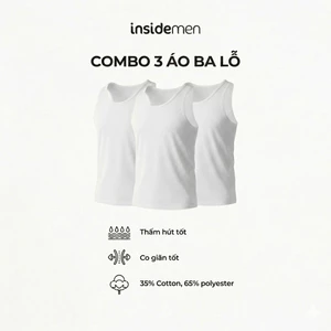Combo 3 Áo Ba Lỗ Tanktop Cotton Polyester Nam Insidemen ITL001EXP03