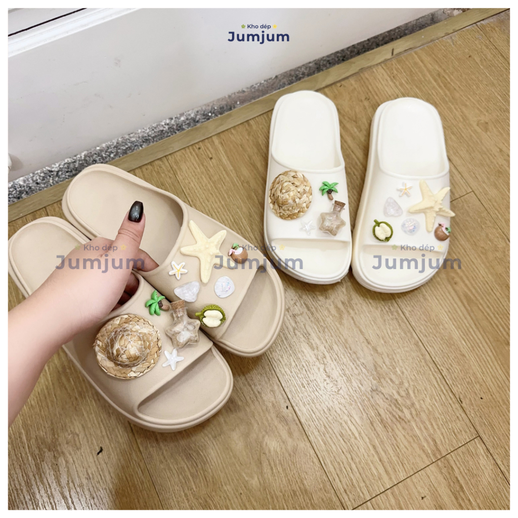 Dép sao biển vỏ sò đi biển đế cao su mềm 4.5 (cm) chống trơn trượt, êm chân kháng nước chống trượt thời trang hiện đại