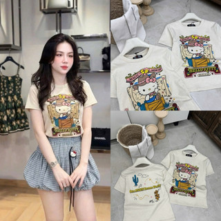 Áo phông cotton cổ tròn hình Hello kitty be form babytee #20508