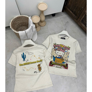 Áo phông cotton cổ tròn hình Hello kitty be form babytee #20508