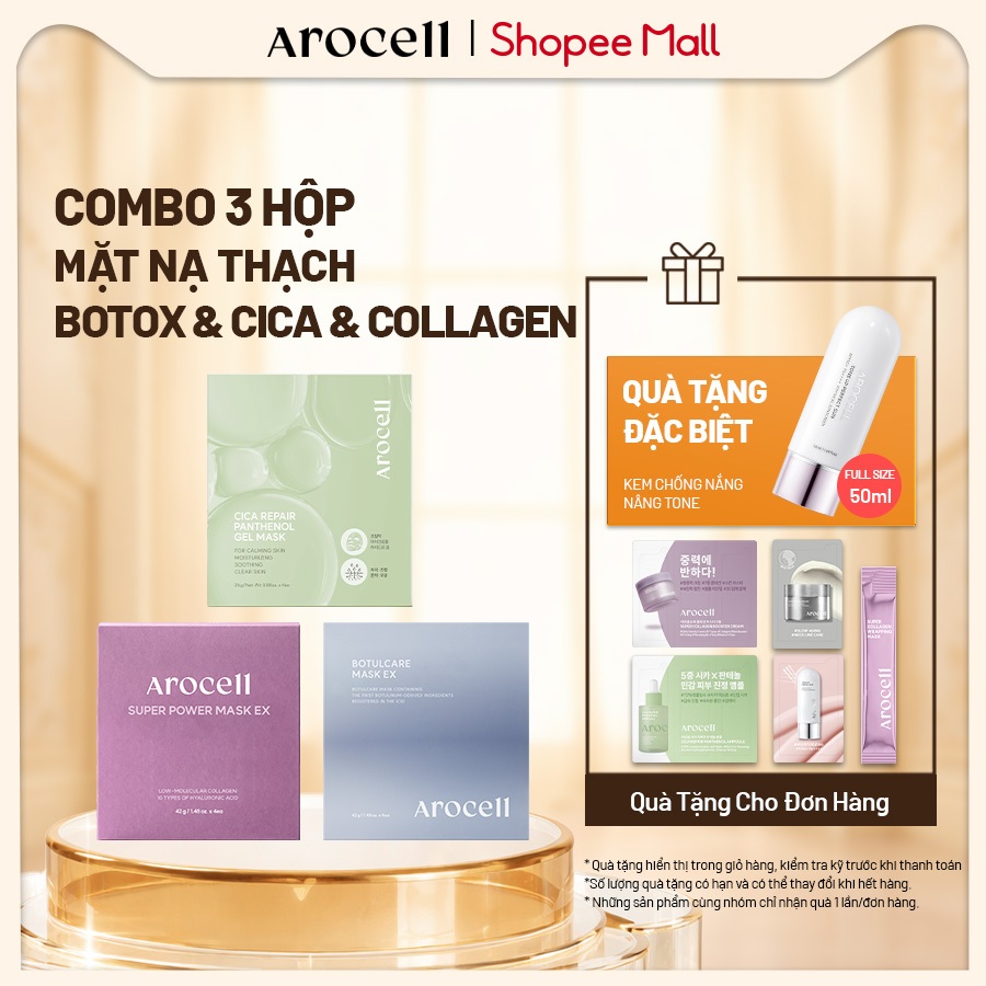 Arocell Mask Combo Mặt Nạ Thạch Collagen Botox Cica Cấp Ẩm Làm Dịu Phục ...