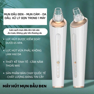 Máy hút mụn đầu đen chuyên nghiệp - Làm sạch sâu, da sáng mịn, giảm dầu nhờn, se khít lỗ chân lông, sạc USB