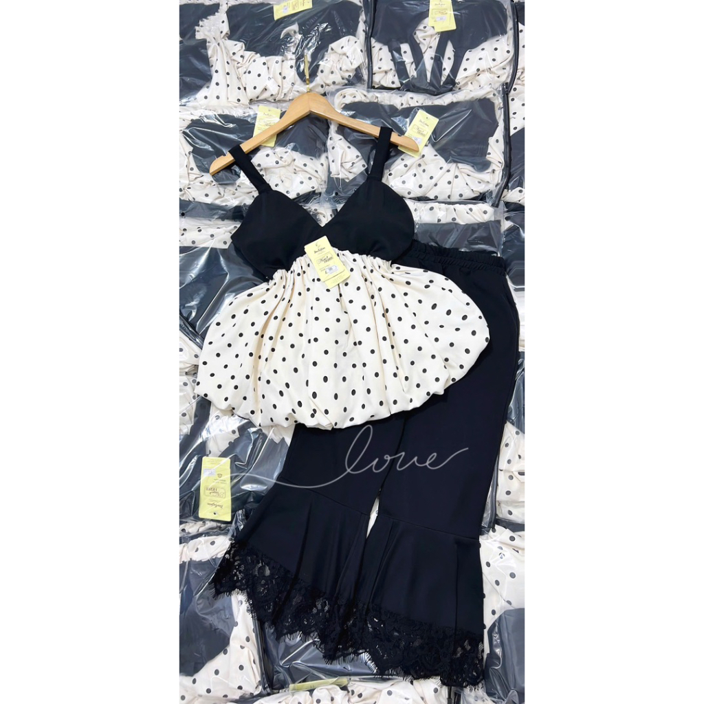 CC3- (DAEL MỞ BÁN) sét kiểu thun bozip họa tiếc chấm bi, và hình thật (38-57kg) Nữ Women Top