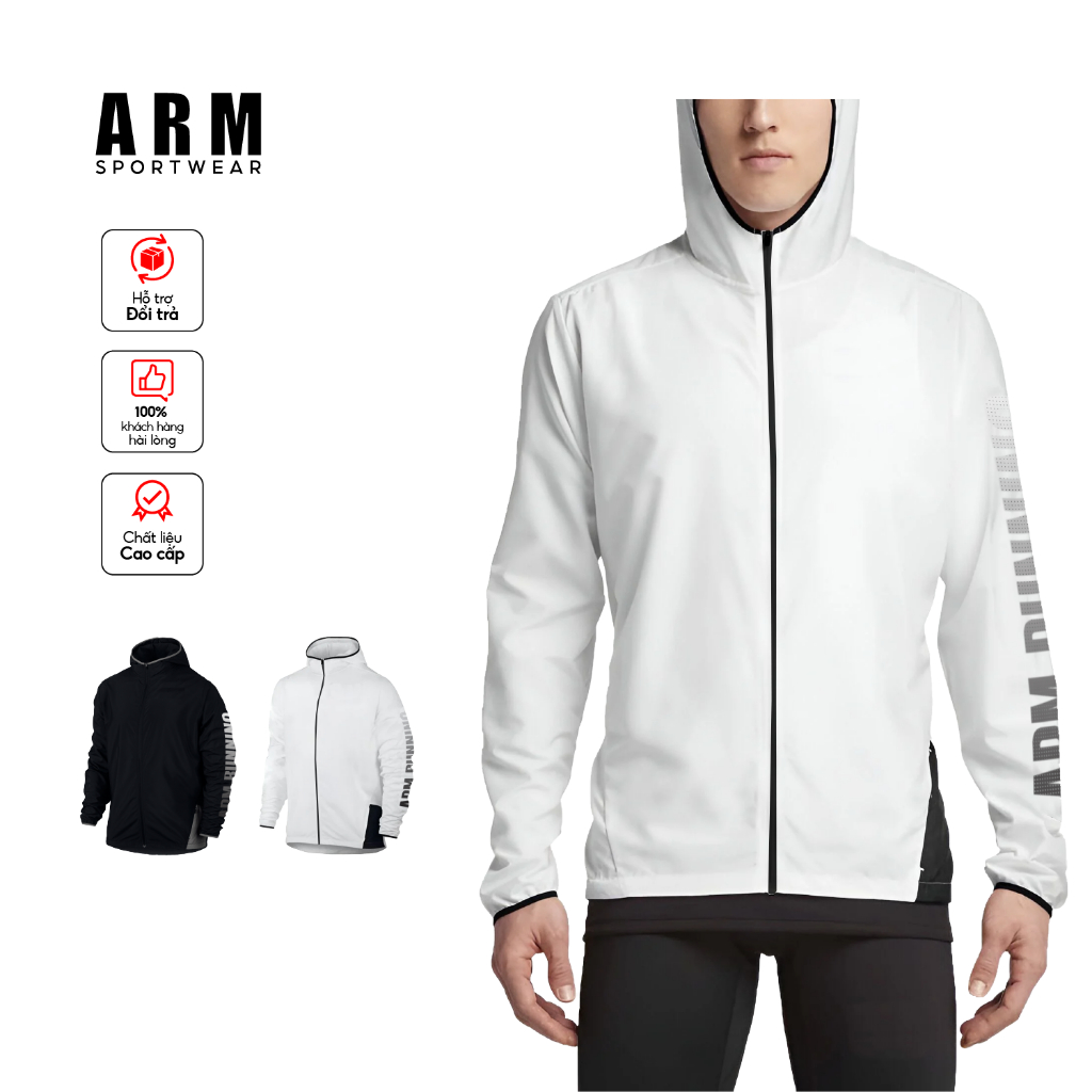Áo khoác gió nam ARM siêu nhẹ phom trẻ trung thoải mái mặc 4 mùa chống nắng chống nước tập gym, chạy bộ