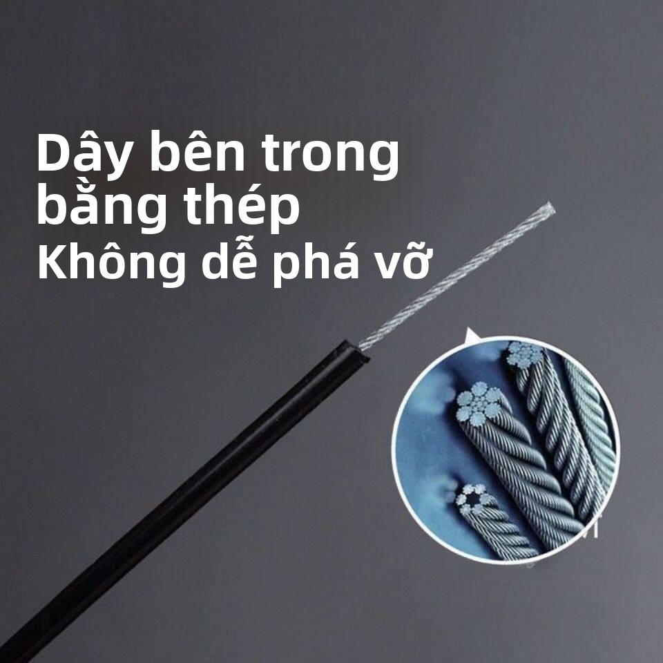 Dây nhảy thể lực đàn hồi 3m lõi thép hỗ trợ luyện tập thể dục, thể thao tiện lợi tại nhà