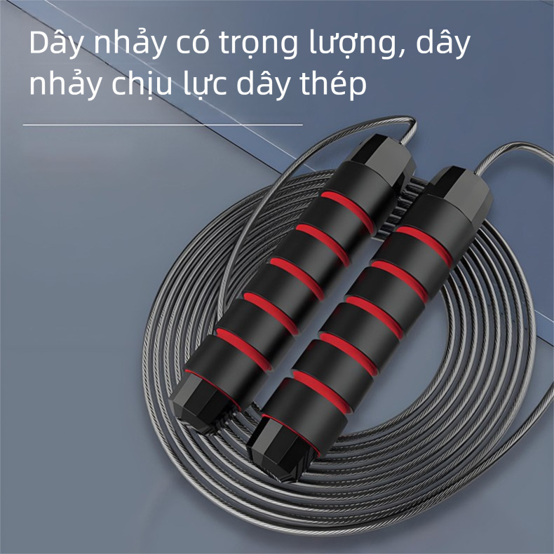 Dây nhảy thể lực đàn hồi 3m lõi thép hỗ trợ luyện tập thể dục, thể thao tiện lợi tại nhà