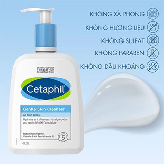 [CHÍNH HÃNG] Sữa rửa mặt CETAPHIL Gentle Skin Cleanser 473ML - Da dầu nhạy cảm