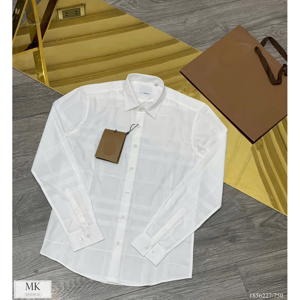 ⚡️[Hight Quality] Áo Sơ Mi Nam Nữ Bu1 White Shirts - Điểm Nhấn Kẻ Mờ Cảm Giác Đơn Giản Sang Trọng Loại 1