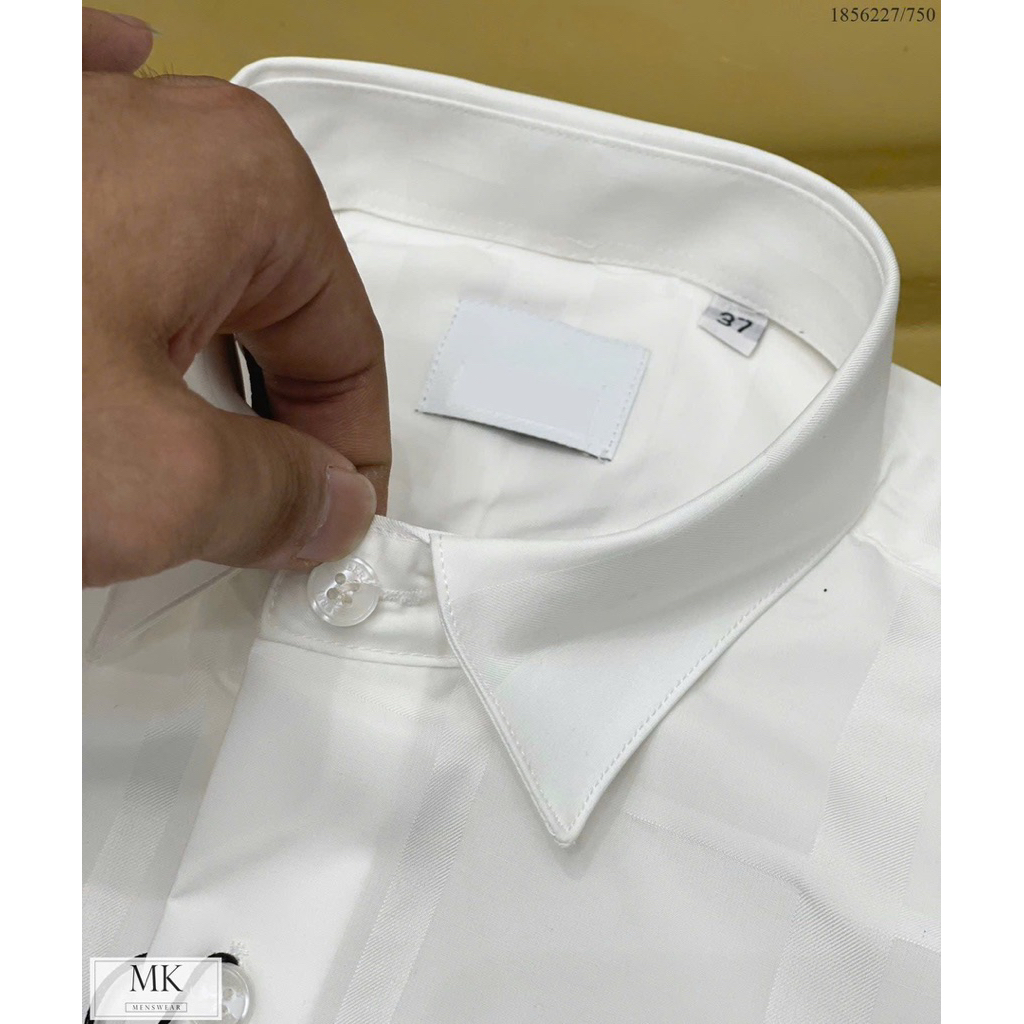 ⚡️[Hight Quality] Áo Sơ Mi Nam Nữ Bu1 White Shirts - Điểm Nhấn Kẻ Mờ Cảm Giác Đơn Giản Sang Trọng Loại 1
