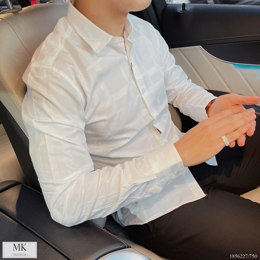 ⚡️[Hight Quality] Áo Sơ Mi Nam Nữ Bu1 White Shirts - Điểm Nhấn Kẻ Mờ Cảm Giác Đơn Giản Sang Trọng Loại 1