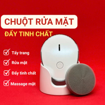Máy Rửa Mặt Đẩy Tinh Chất KKS-155, Chuột Rửa Mặt 4IN1 Đa Năng,Tẩy Trang, Rửa Mặt, Massage, Đẩy Sâu Dưỡng Chất Làm Đẹp Da