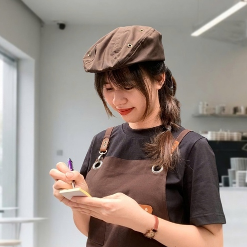 Nón Beret Đồng Phục Bếp Nhà Hàng, Quán Ăn – Nhiều Màu, Có Bo Chun Sau, Dễ Đội Gọn Gàng